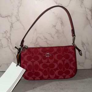 Coach red denim Nolita